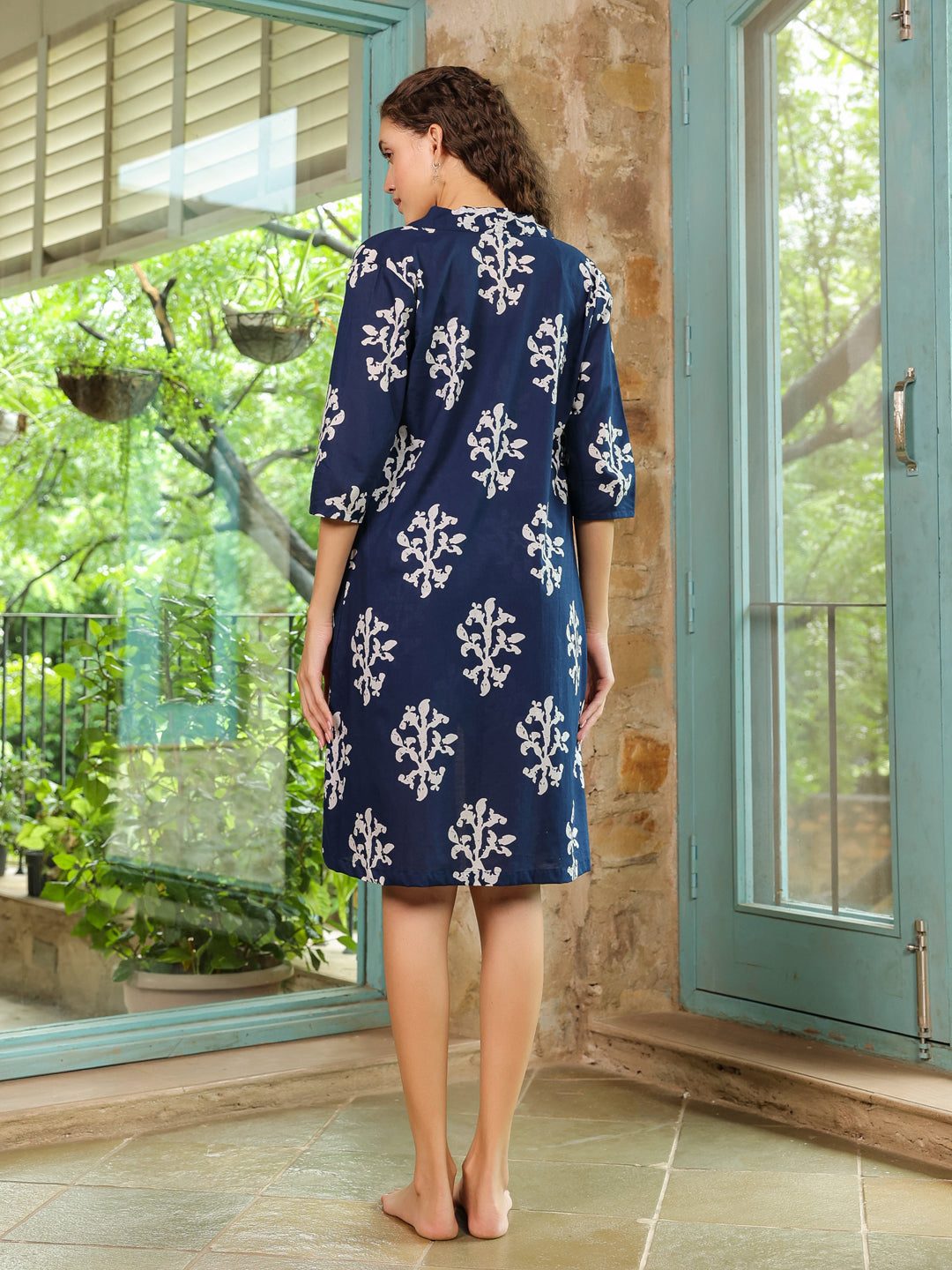 Set of 3 Flower Printed Night Suit Set - SanskrutiHomes 