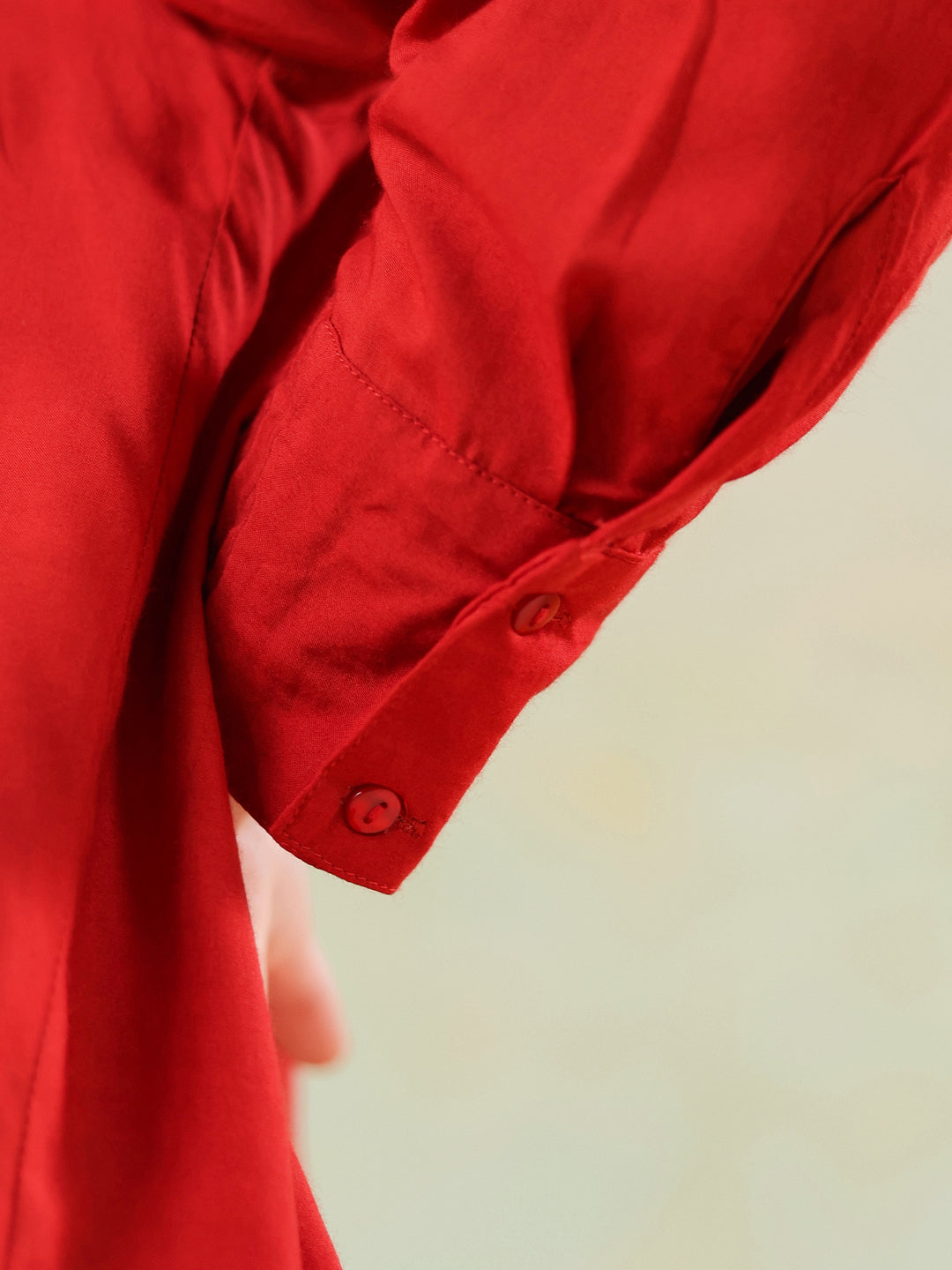 Red Solid Shirt Collar Co-ords Set for Women