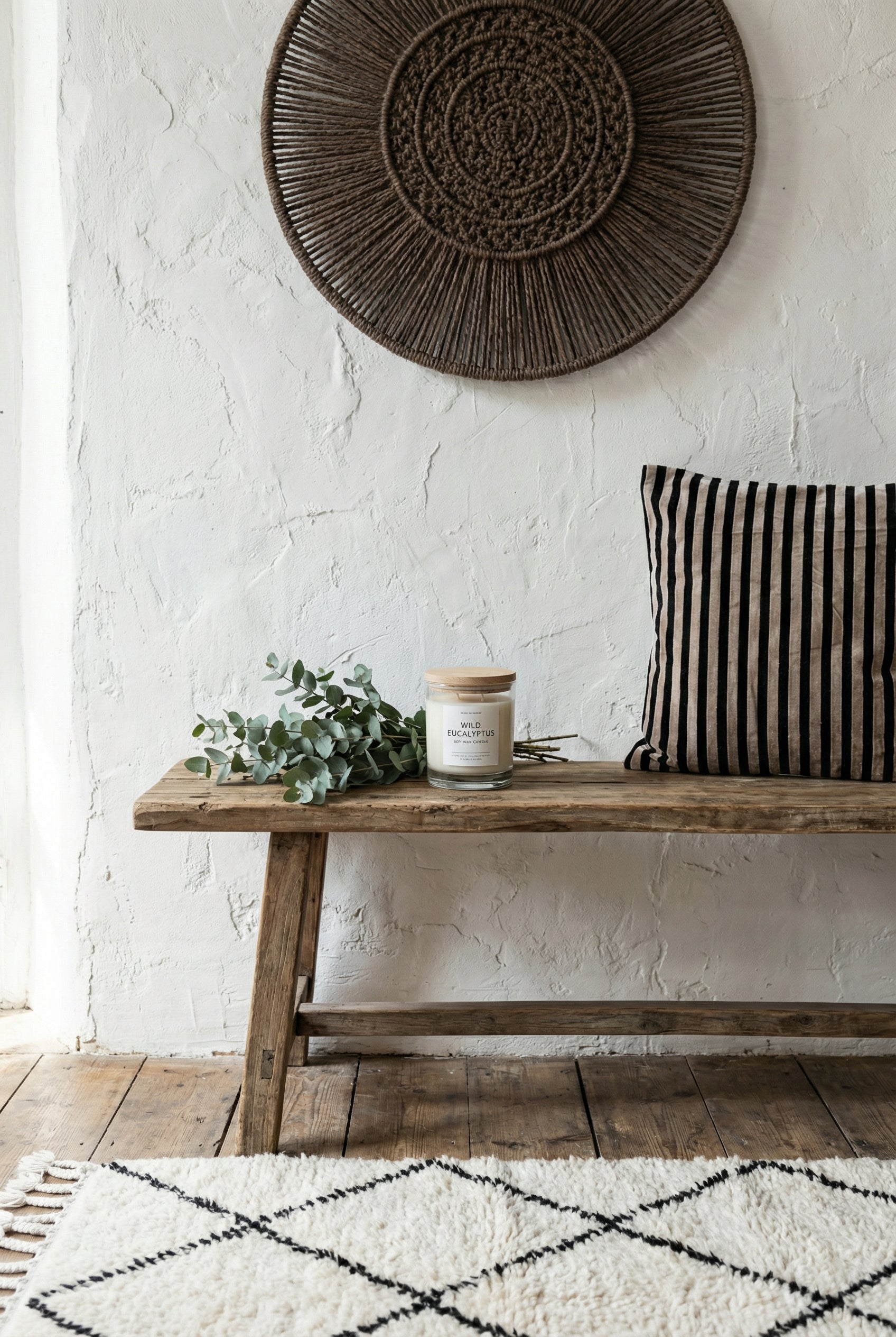 Black Striped Squared Cotton Cushion Cover With Soft Luxe Finish