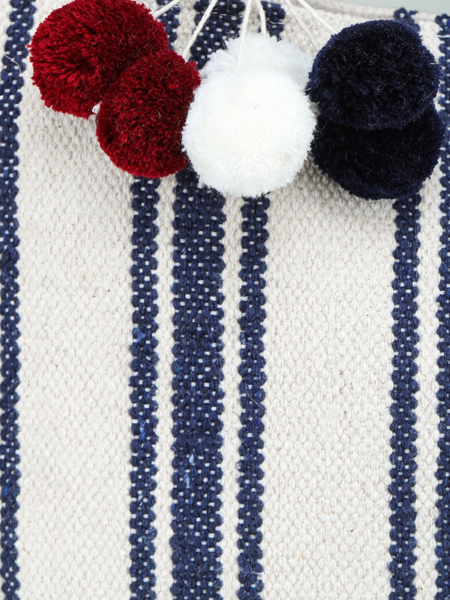 White-blue Hand Woven Tote Bag