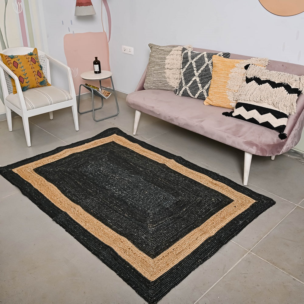 Hand-weaved Designer Jute Rug