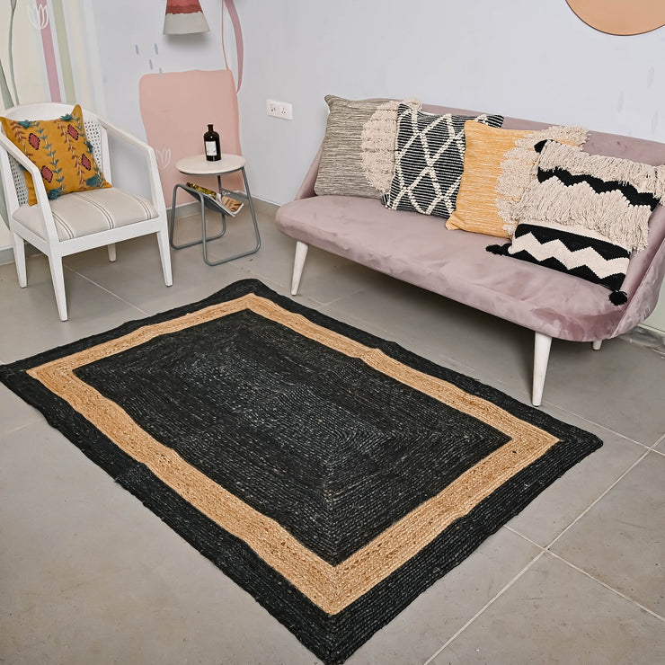 Hand-weaved Designer Jute Rug