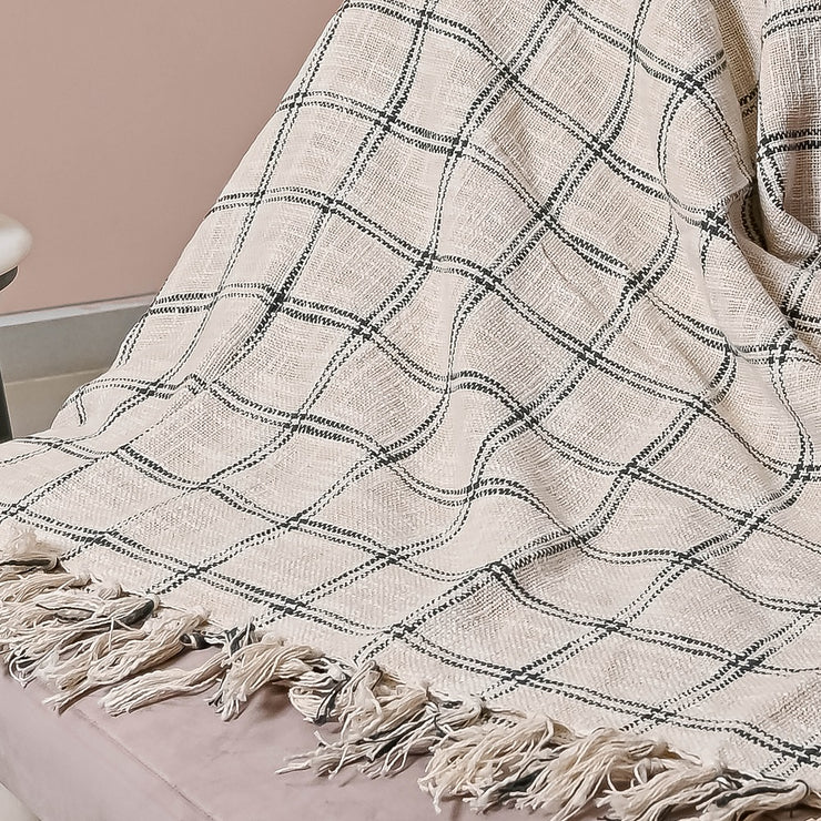 Black Cotton Boho chic Throw