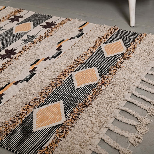 Hand-weaved 100% Cotton Multi-color Rug