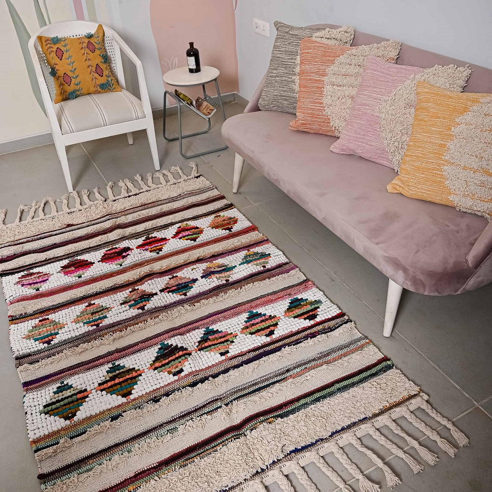Hand-weaved 100% Multi-color  Rug