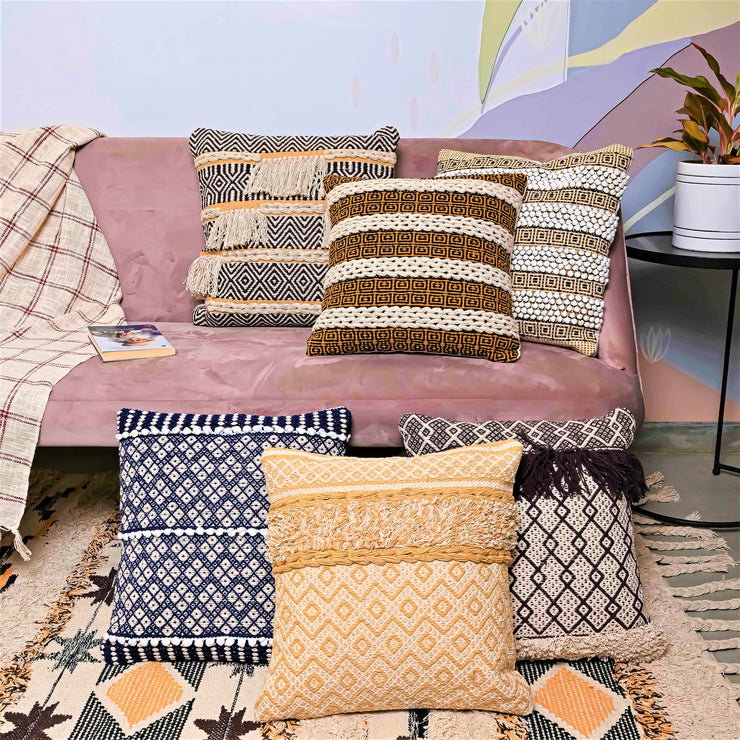 Multi-color  Set of 6 boho Cushion Covers