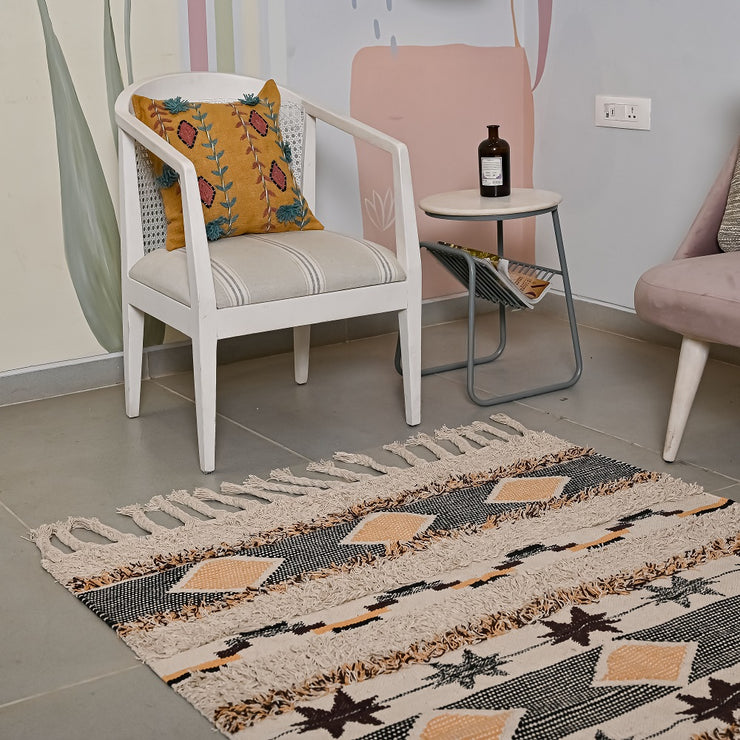 Hand-weaved 100% Cotton Multi-color Rug