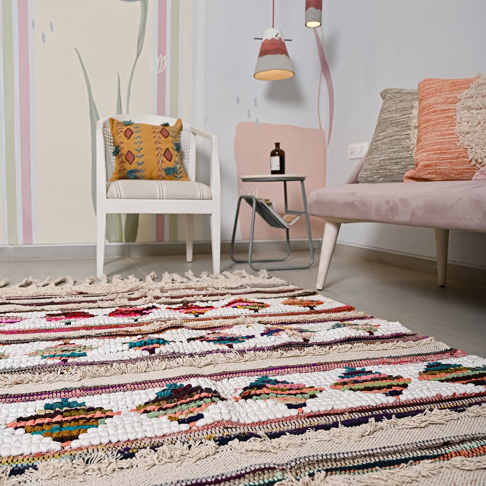 Hand-weaved 100% Multi-color  Rug