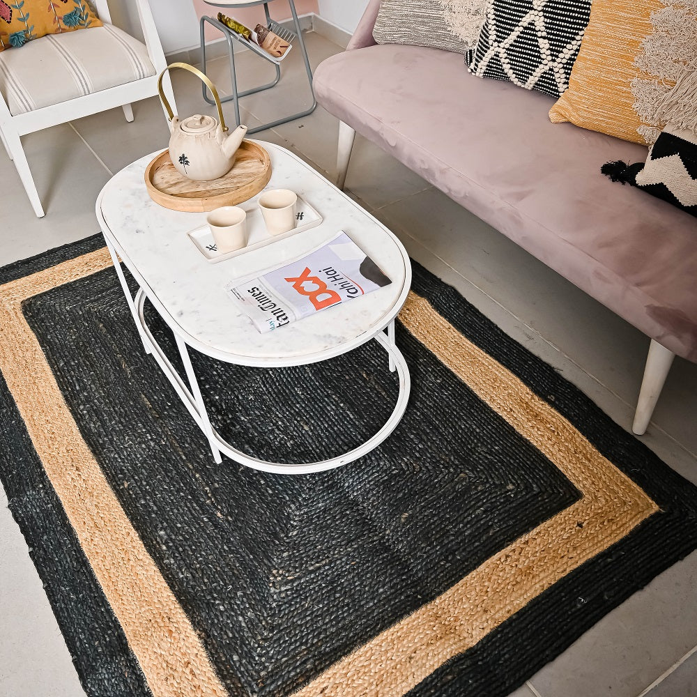 Hand-weaved Designer Jute Rug