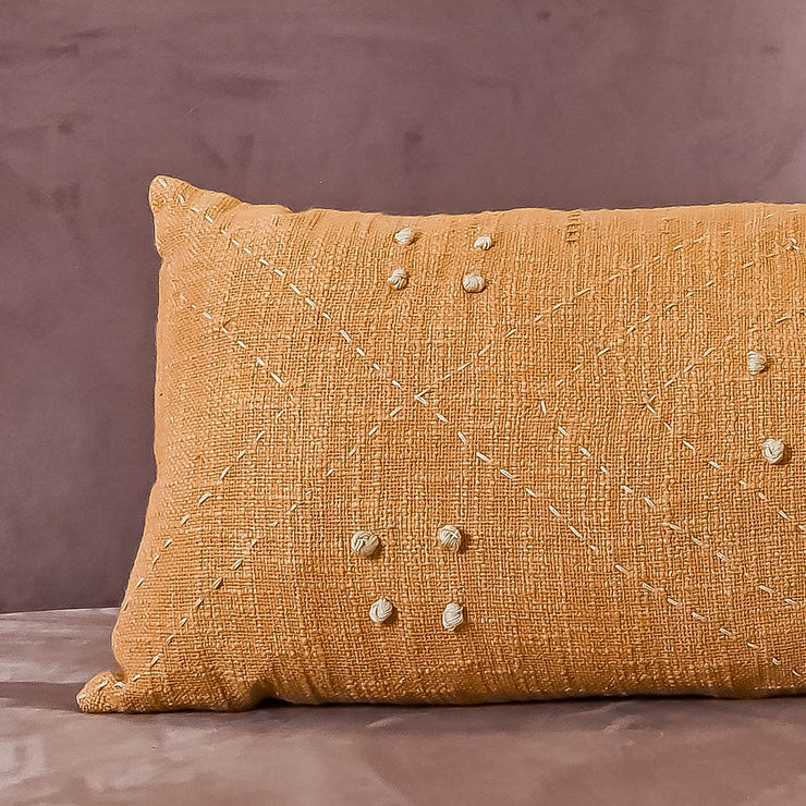 Hand-made Cotton handloom lumbar pillow
