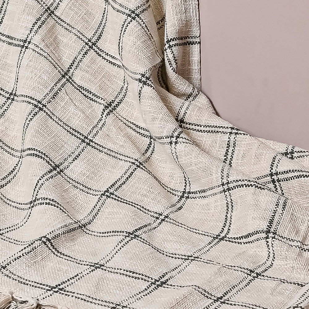 Black Cotton Boho chic Throw
