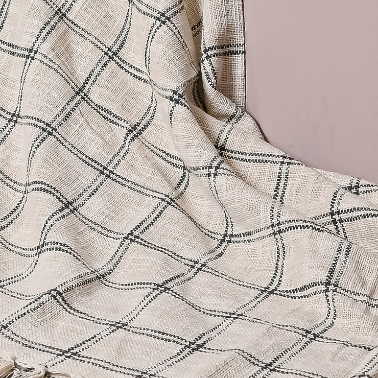Black Cotton Boho chic Throw