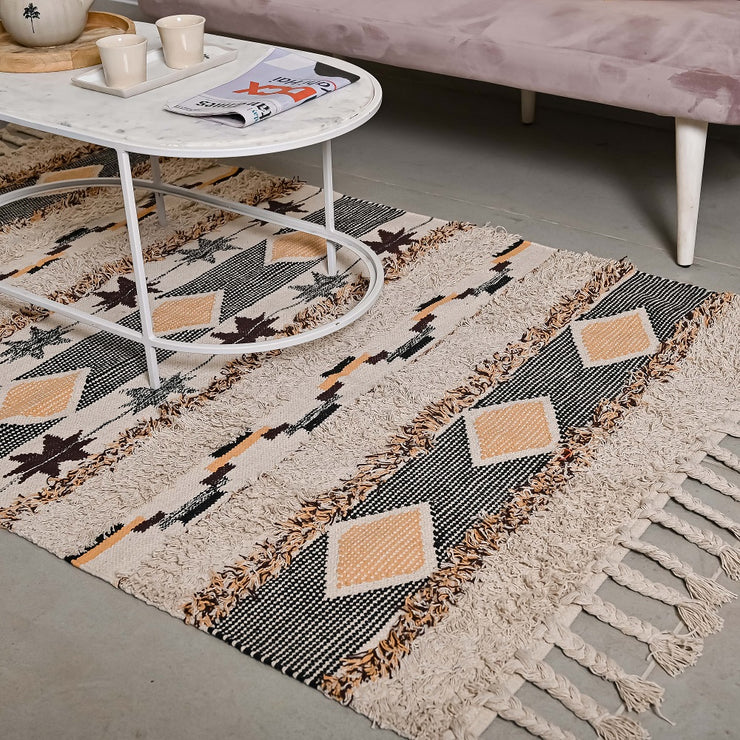 Hand-weaved 100% Cotton Multi-color Rug