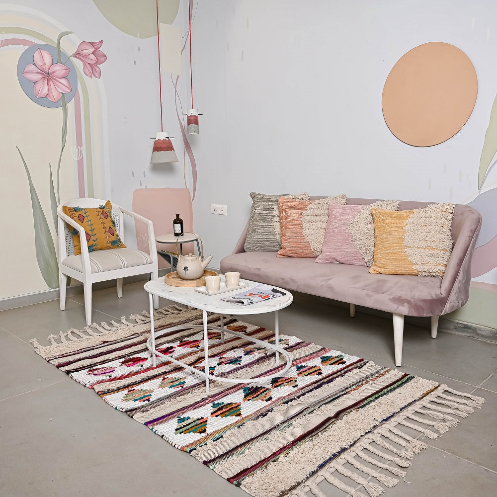 Hand-weaved 100% Multi-color  Rug