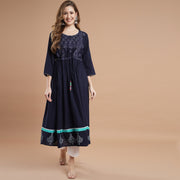 RANGDEEP NAVY BLUE COTTON WOMEN'S ANARKALI KURTA