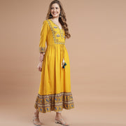 RANGDEEP YELLOW RAYON WOMEN'S ANARKALI KURTA