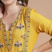 RANGDEEP YELLOW RAYON WOMEN'S ANARKALI KURTA