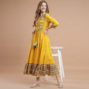 RANGDEEP YELLOW RAYON WOMEN'S ANARKALI KURTA