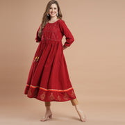 RANGDEEP RED  WOMEN'S ANARKALI KURTA