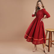 RANGDEEP RED  WOMEN'S ANARKALI KURTA