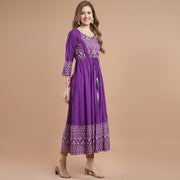 RANGDEEP PURPLE RAYON WOMEN'S ANARKALI KURTA