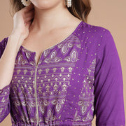 RANGDEEP PURPLE RAYON WOMEN'S ANARKALI KURTA