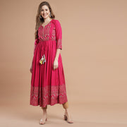 RANGDEEP MAROON RAYON WOMEN'S ANARKALI KURTA