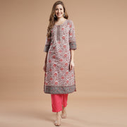 RANGDEEP FLORAL PRINT RAYON WOMEN'S STRAIGHT KURTA