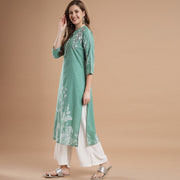 RANGDEEP GREEN COTTON WOMEN'S STRAIGHT KURTA