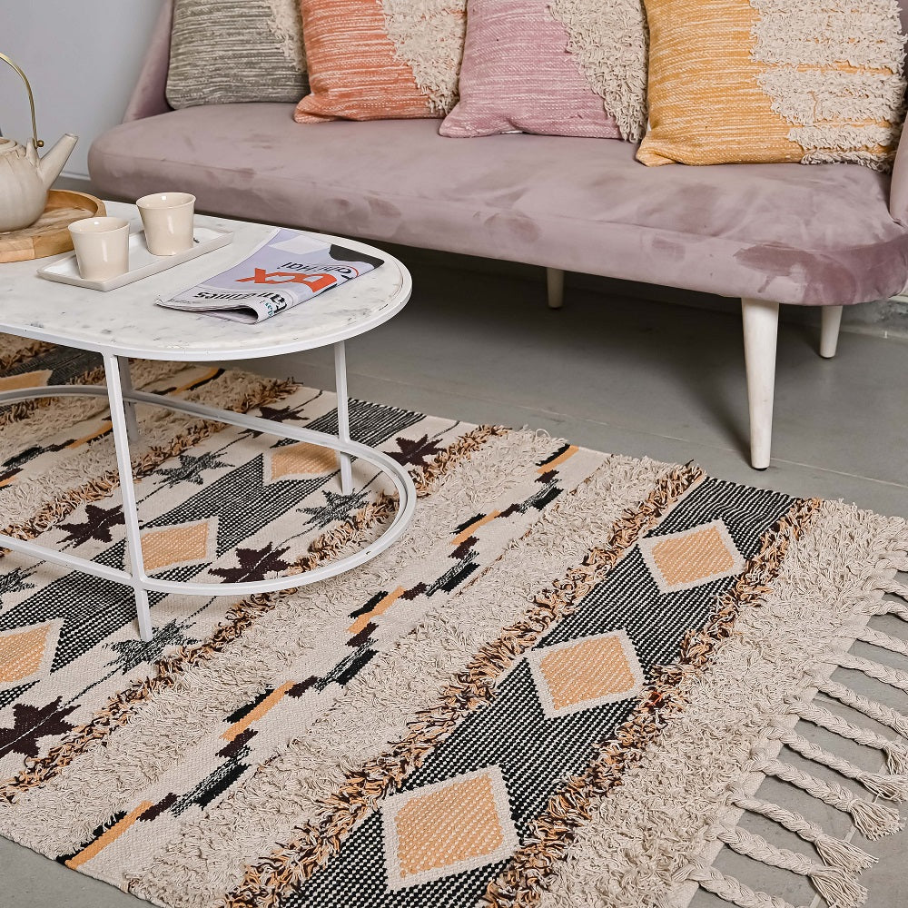 Hand-weaved 100% Cotton Multi-color Rug