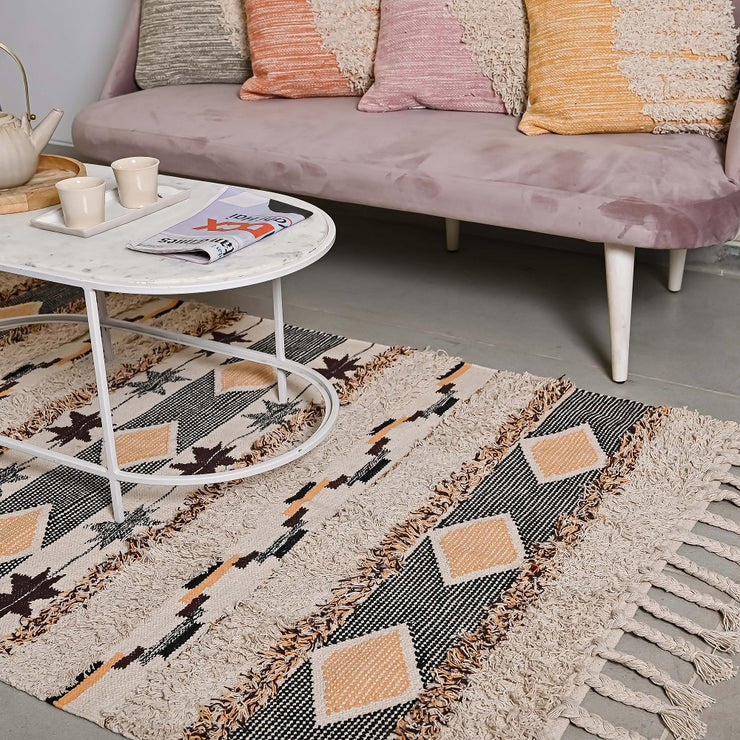Hand-weaved 100% Cotton Multi-color Rug
