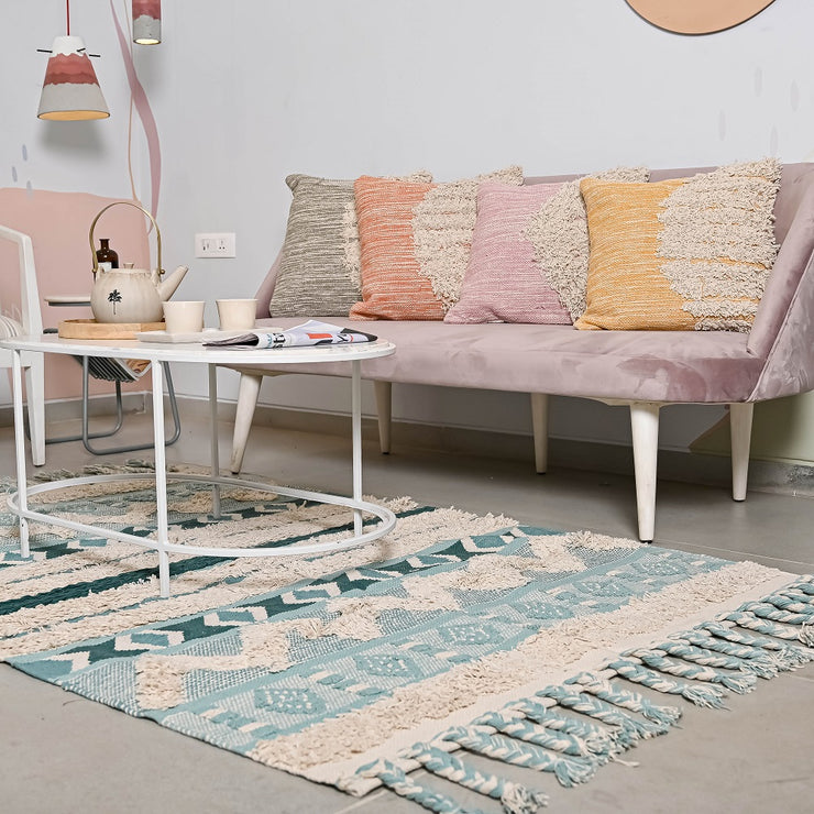 Hand-weaved 100% Cotton Multi-color  Rug