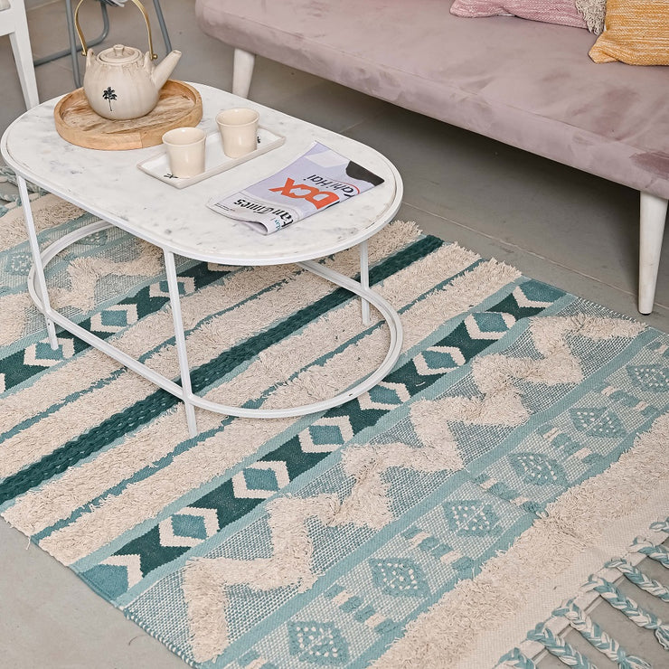 Hand-weaved 100% Cotton Multi-color  Rug