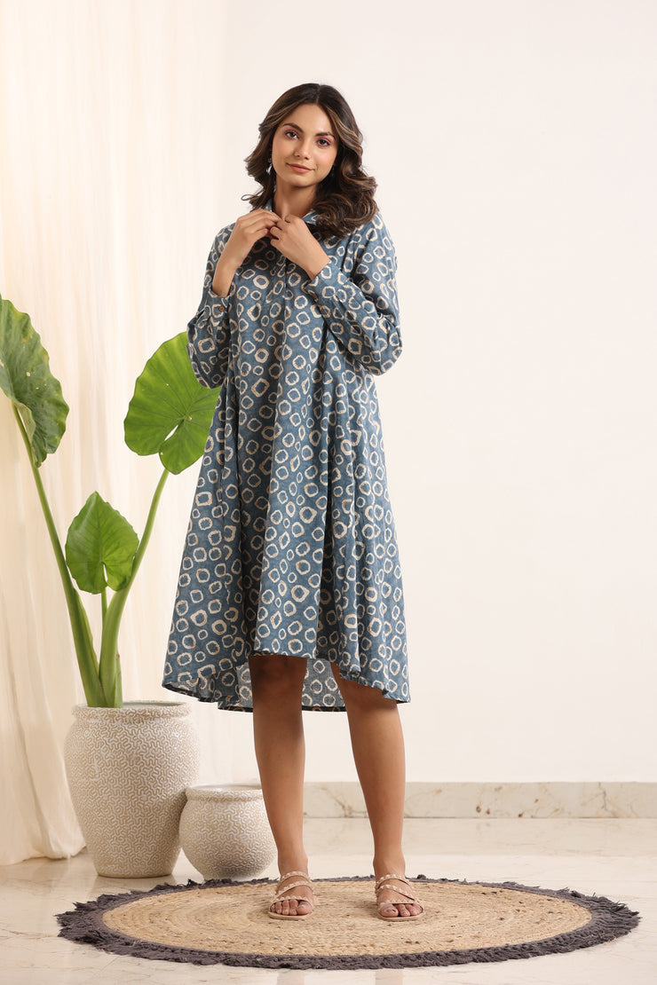 Abstract loose fit  cotton Lounge Dress