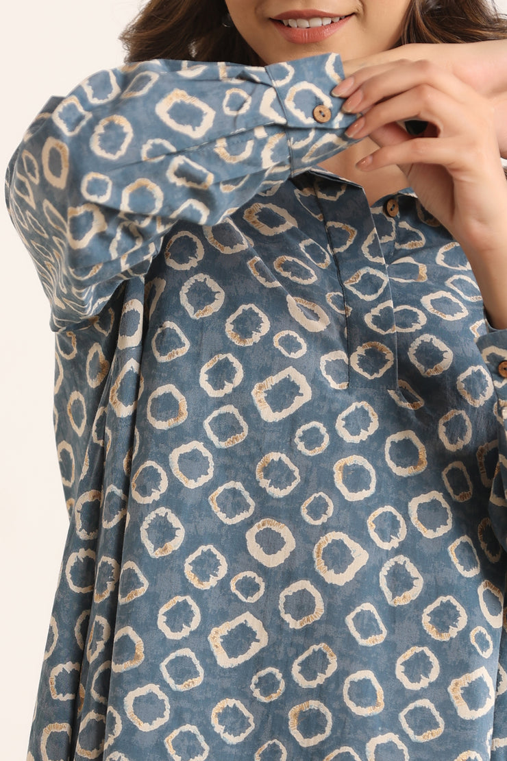 Abstract print cotton Lounge Dress