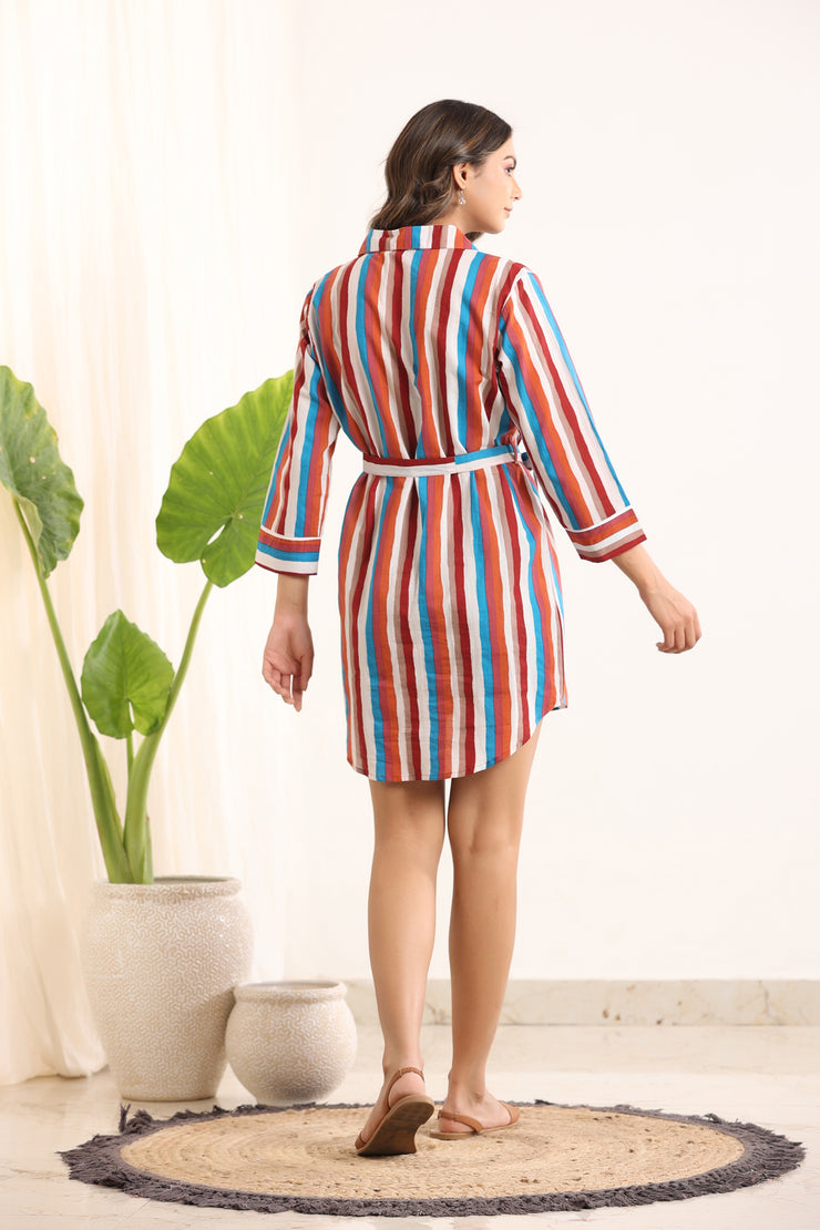 Multicolored Striped Nightdress