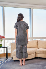 Black check Printed Lounge set