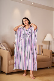 STRIPES Printed Kaftan Loungewear