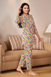 MULTI COLOUR TIE-UP  Night Suit Set