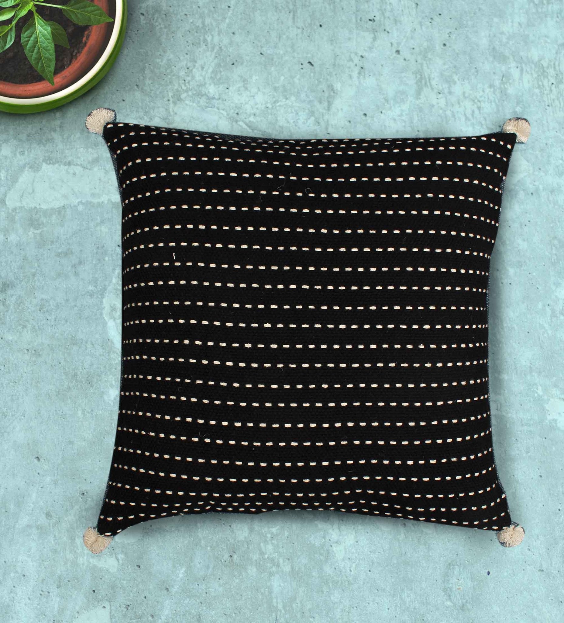 Hand-weaved 100% Cotton Rug with set of 2 Cushion Covers
