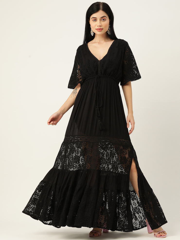 Black Fit & Flare Maxi Dress