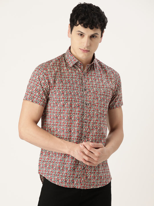 Multi-colored Cotton Printed Shirt