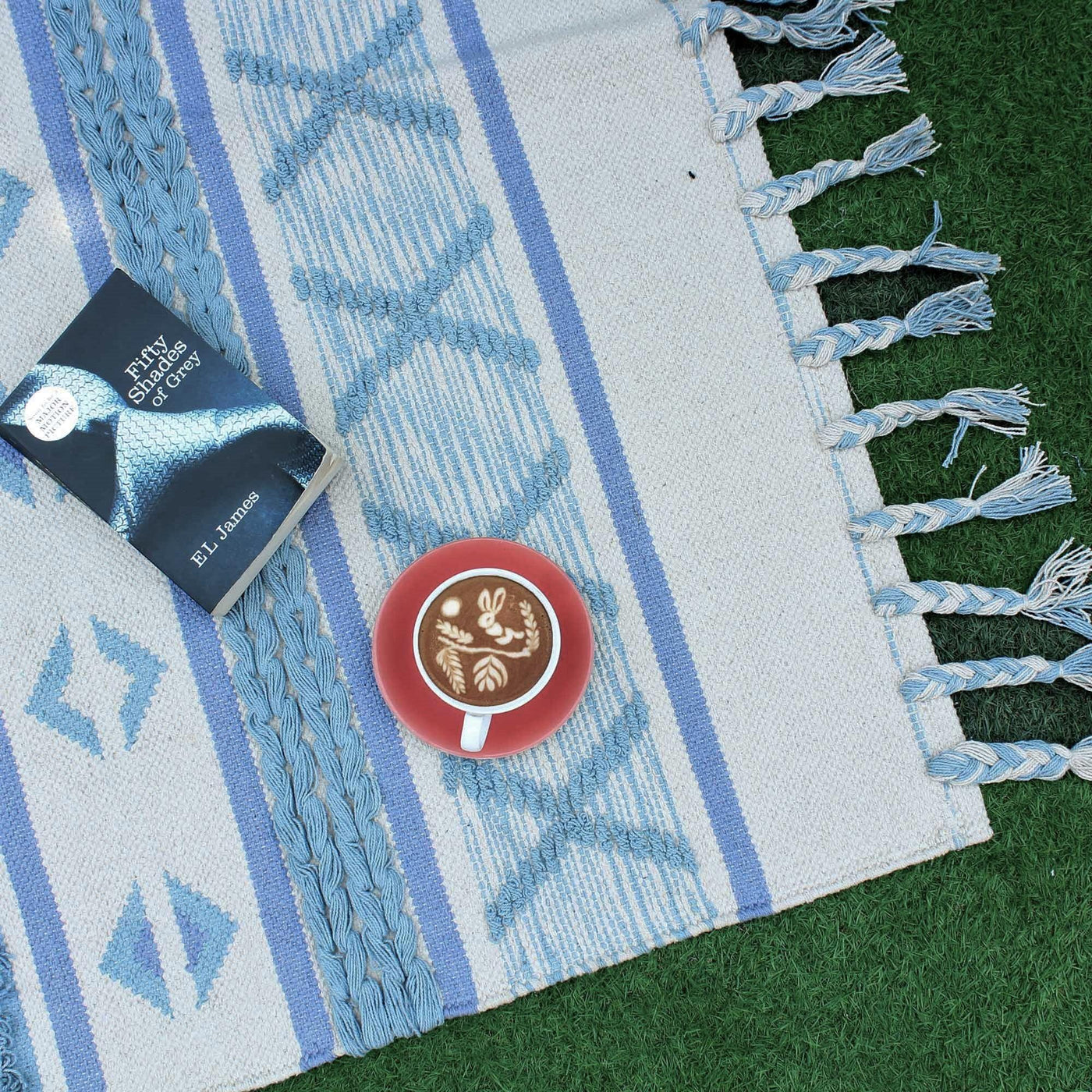 Hand-weaved 100% Cotton Multi-color Rug