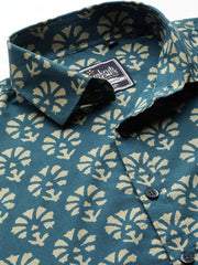 Pale Blue Cotton Printed Shirt