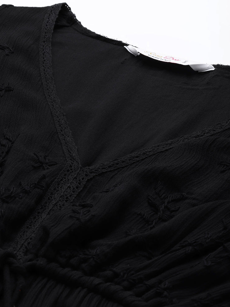Black Fit & Flare Maxi Dress