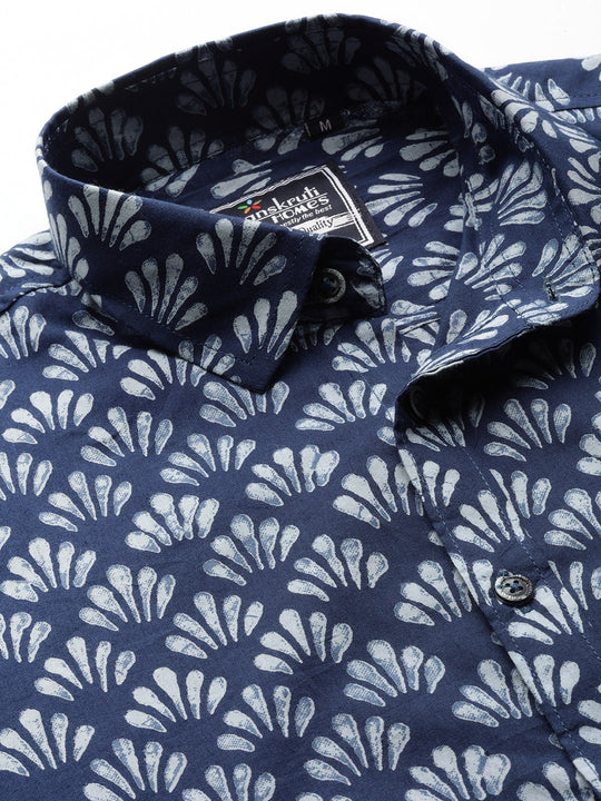 Sanskruti Home Blue Cotton Printed Shirt