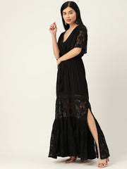 Black Fit & Flare Maxi Dress