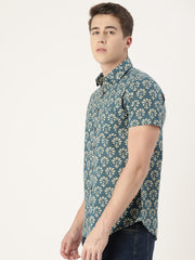 Pale Blue Cotton Printed Shirt