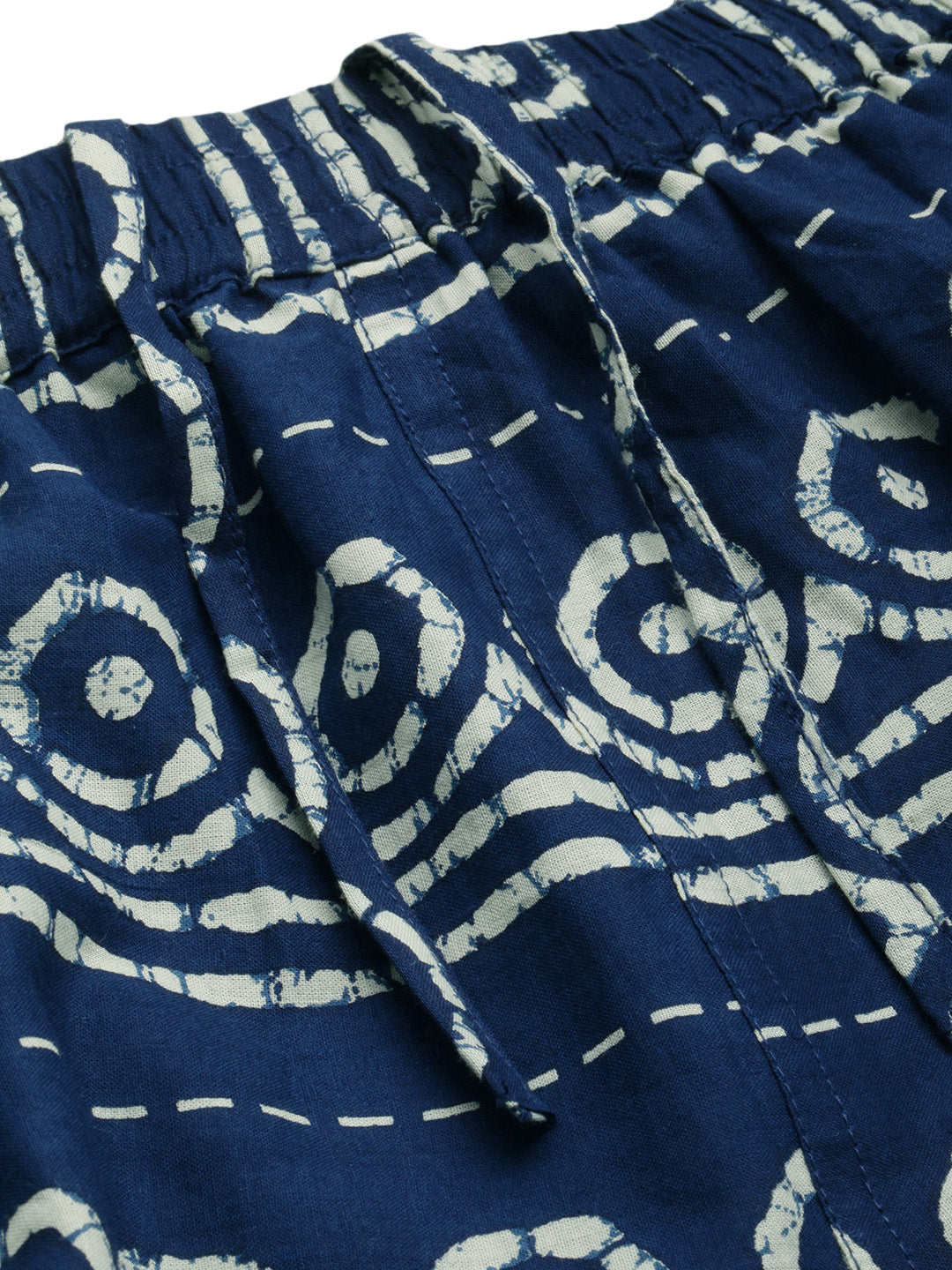 Women Abstract Blue Pure Cotton Printed night Suit Set