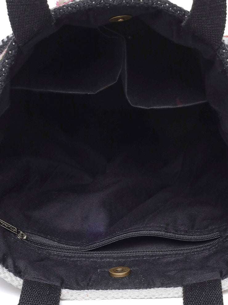 Black Ikhat Hand Woven Tote Bag